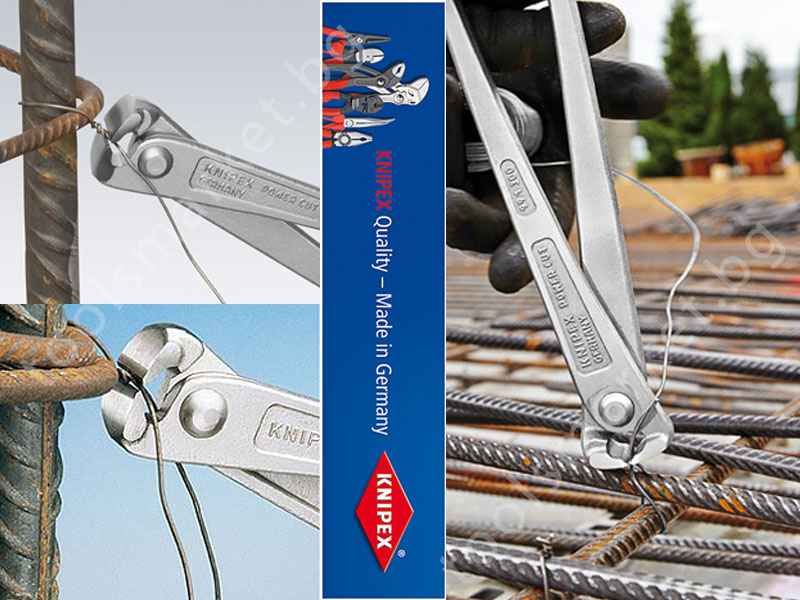 арматурни клещи Knipex 99 14 250 за връзване на арматура, усилени и хромирани